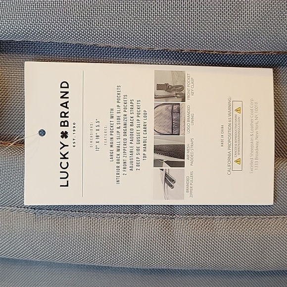 Lucky Brand Backpack, Travel, Lightweight, Comfortable, Gray/ Tan Unisex - Picture 10 of 16